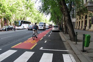 bike lane on Andrassy road