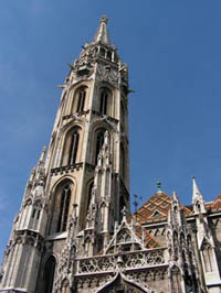 the main spire of the church
