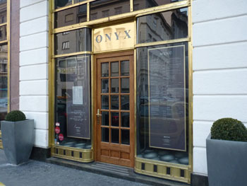 the entrance of Onyx with the name above the door
