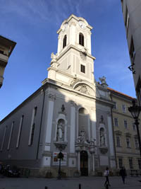 street view of the church on a clear autumn day