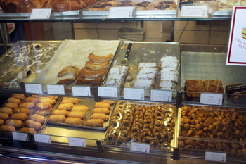 pastry counter in Daubner Cake Shop