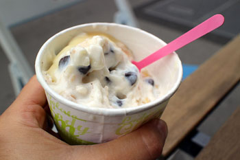 frozen yogurt in paper cup
