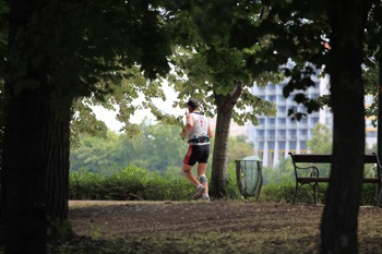 a jogger on Margaret Island