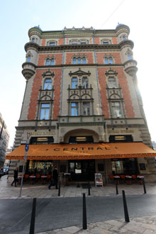 the facade of Central Cafe, front view