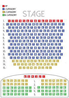 color-coded seat map in the Danube Palace's concert hall