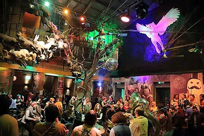 Outdoor party in Instant-Fogas Ruin Bar in Budapest