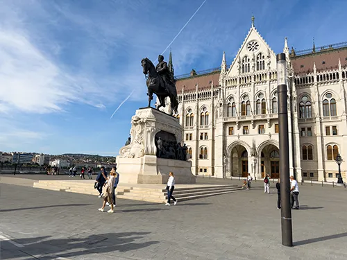 Statue of Count Gyula Andrássy on the souther side of the Parliament